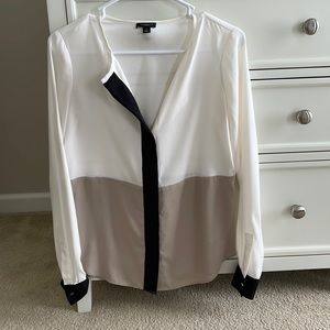 Ann Taylor work color-block blouse